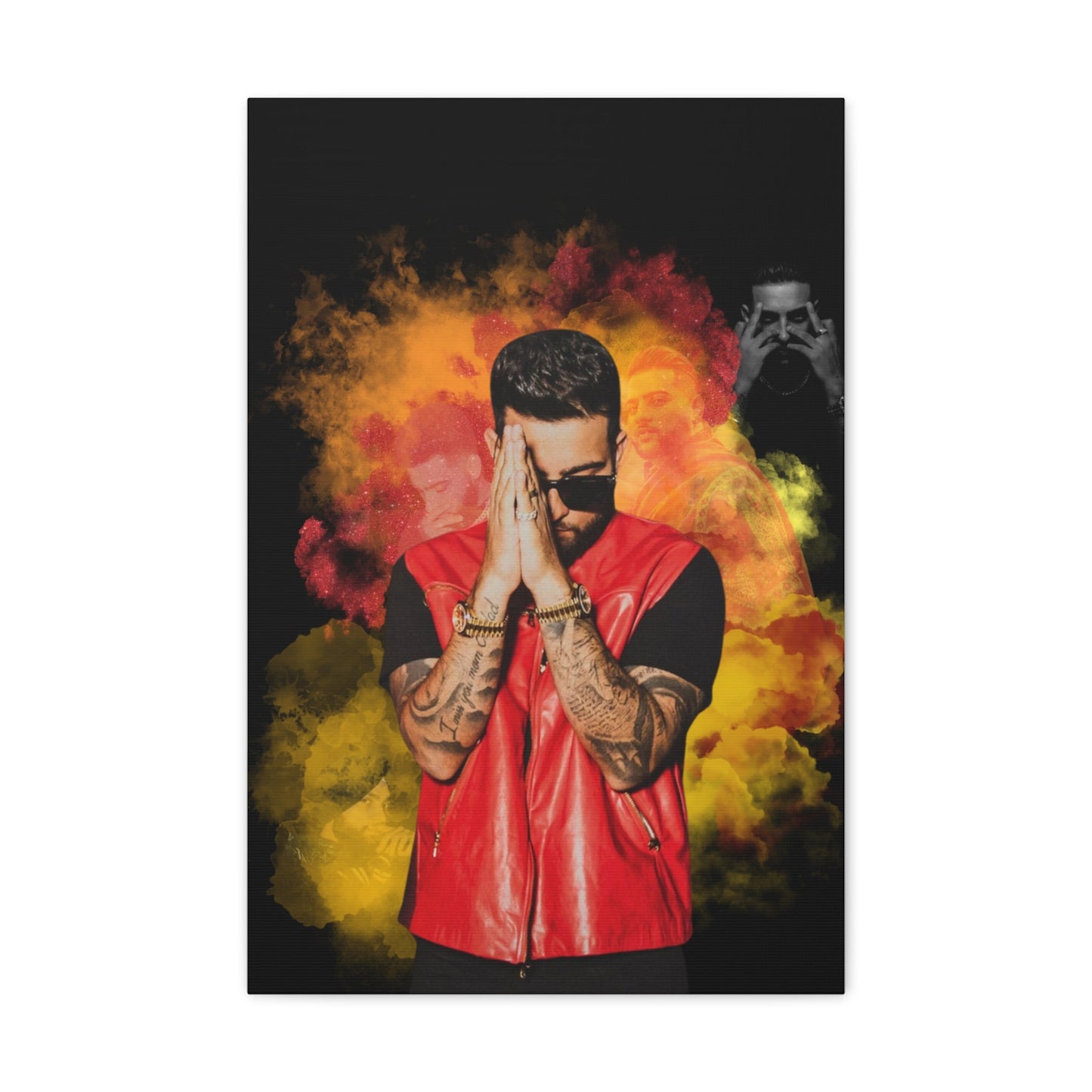 Karan Aujla Collage Canvas Gallery Wrap 16 X 24