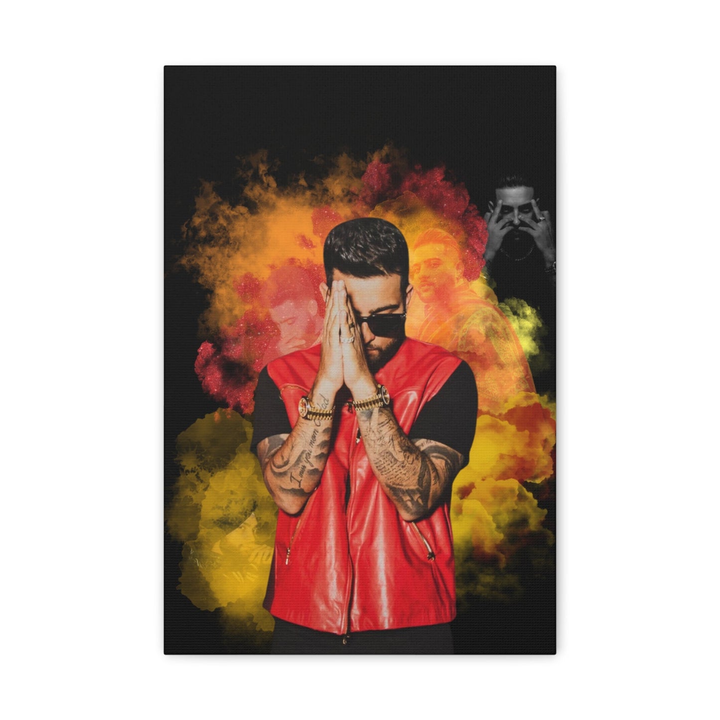 Karan Aujla Collage Canvas Gallery Wrap 12 X 18